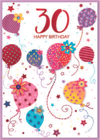 Isabel's Garden 6 Pack Cards C50 Birthday Age 30