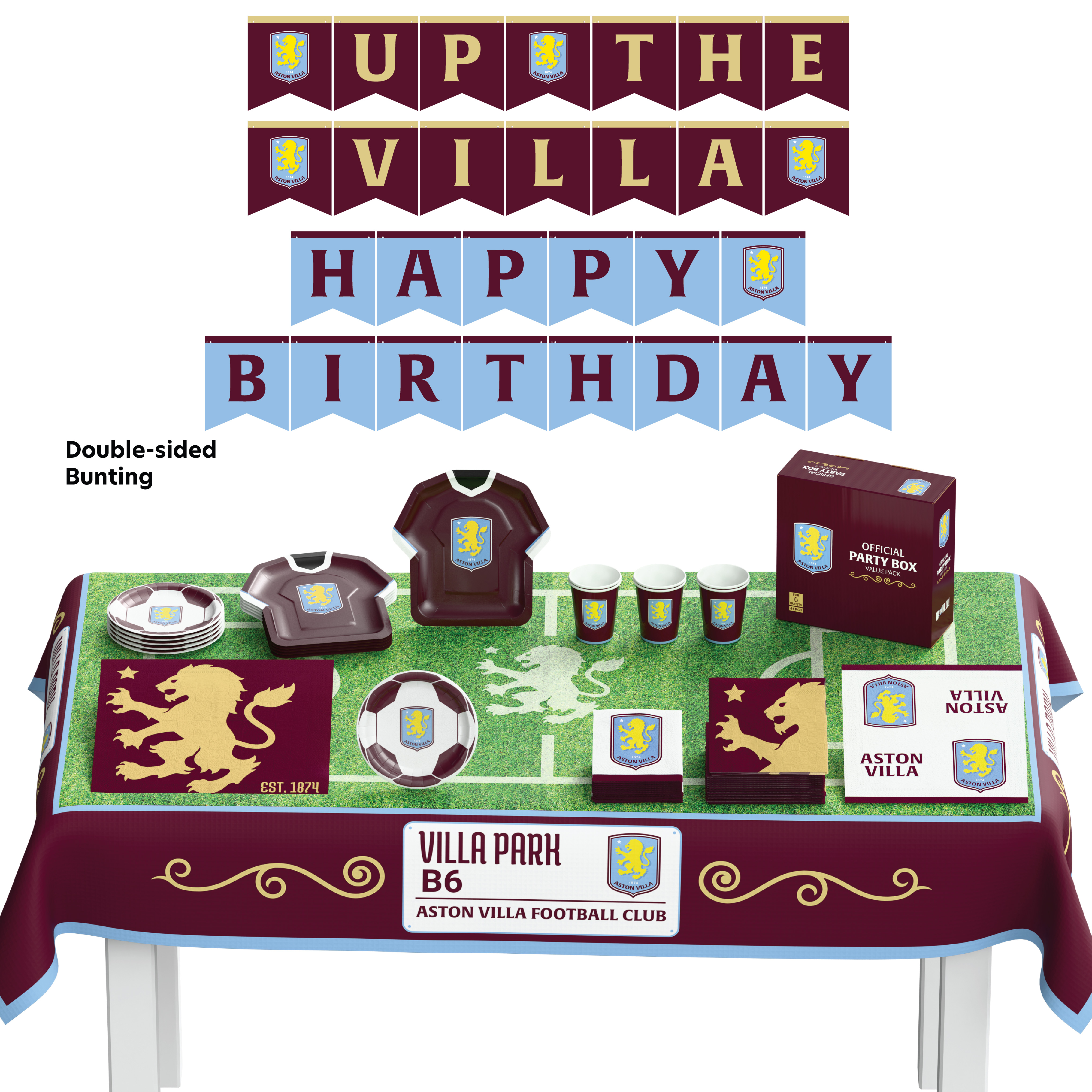 Officially Licensed 44pc Party Kit Aston Villa FC