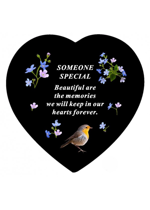 Memorial Slate Heart Special 20x20cm