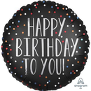Anagram Foil Balloon 18" Round Birthday Satin Dots