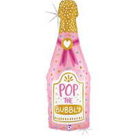 Grabo Pink Champagne Bottle 37" Foil Balloon