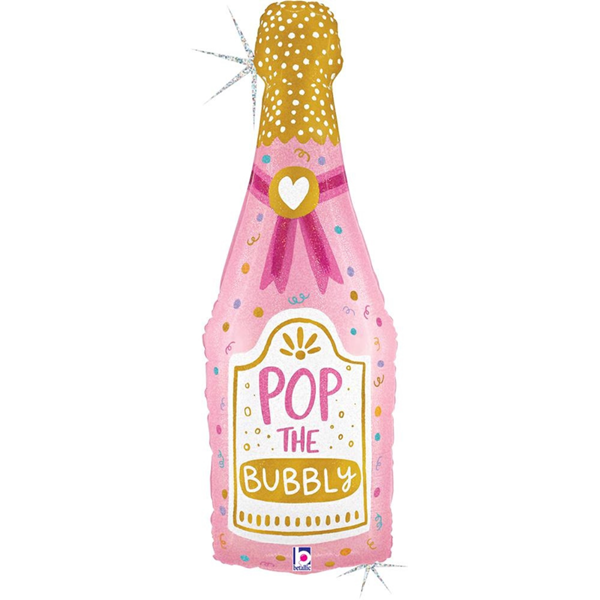 Grabo Pink Champagne Bottle 37" Foil Balloon