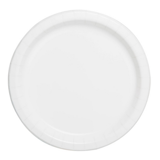 Unique 16 Pack Plates Bright White Round 9