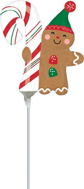 Anagram Gingerbread Man 14" Air Fill Foil Balloon