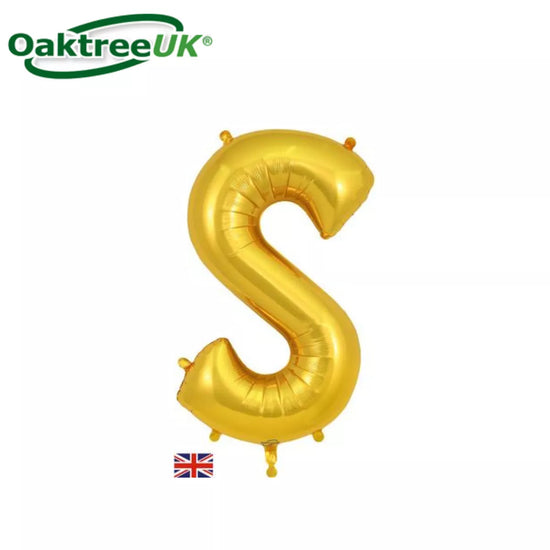 Oaktree Foil Balloon Gold 34" Letter S