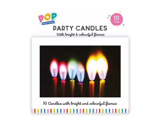 Gem Imports 10 Pack Party Candles Coloured Flame