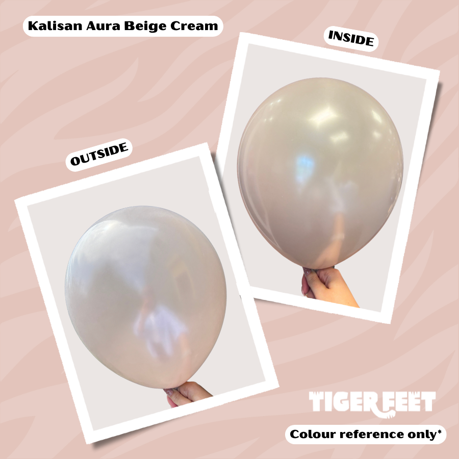 Kalisan 50 Pack Latex Balloons Aura Beige Cream 5