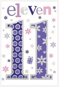 Simon Elvin 6-pack birthday cards for age 11, colorful and festive designs, perfect for celebrating an 11th birthday.