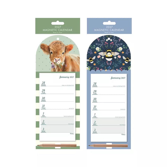 Calendar Magnetic Cow & Bee 2027 12pk