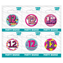 Small Badges Age 12 Female 6pk