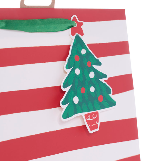 Tiger Feet Gift Bag Christmas Stripes Large 12pk