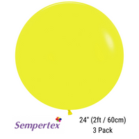Sempertex Fashion Yellow 24" Latex 3pk