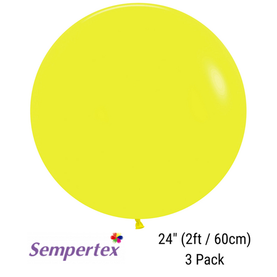 Sempertex Fashion Yellow 24" Latex 3pk