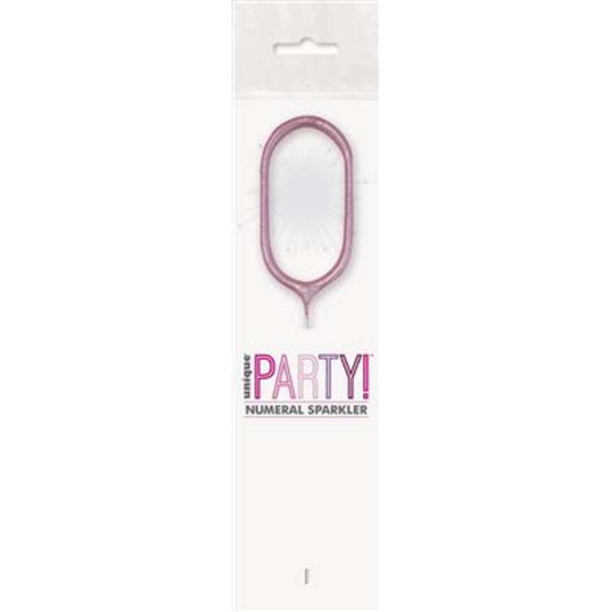 Unique Party Candle Sparkler Number 0 Pink 7