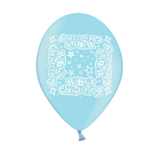 Christening Boy 9" Blue Latex Balloons 10pk