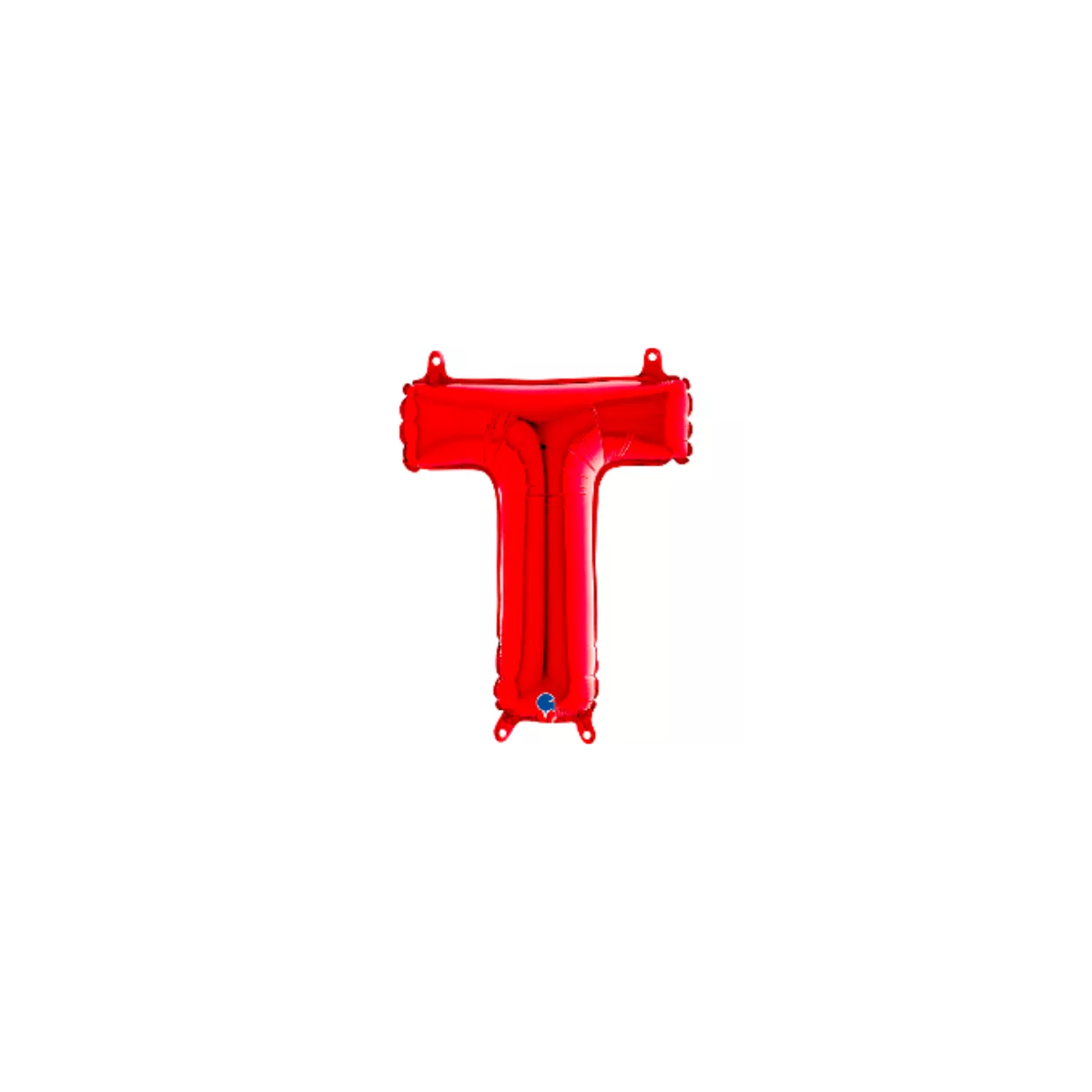 Red 14-inch Grabo foil balloon in letter T shape, designed for celebrations and party decorations.