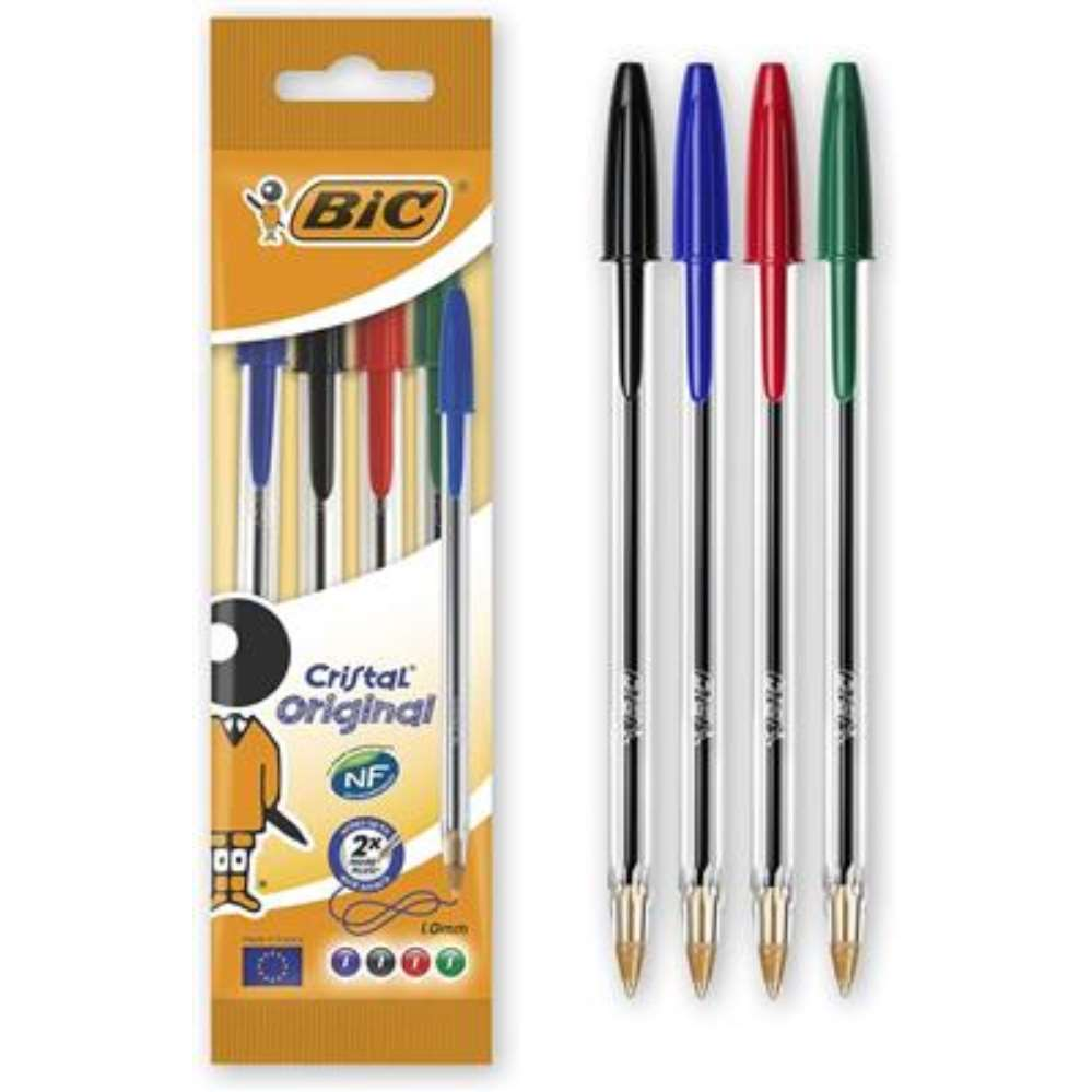 Bic 4 Pack Cristal Ballpoint Pen Assorted