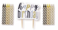 Unique 13 Pack Party Candle Black Glitz Birthday