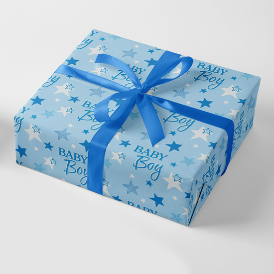 Giftwrap Baby Boy Text 24pk