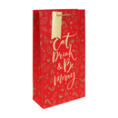 Eurowrap 12 Pack Gift Bag Be Merry Double Bottle