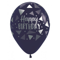 Sempertex Birthday Triangles Navy 12" Latex 25pk