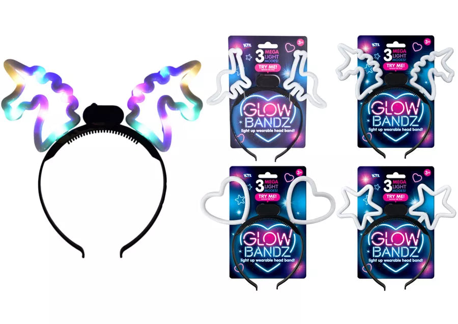 Kandy Toys light-up headbands 12-pack featuring colorful, illuminated accessories for fun and party wear.
