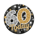 Six small Tiger Feet birthday badges with the number 60, perfect for celebrating a 60th birthday event.
