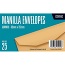 25pk Envelopes 3.5x6in 80gsm Manilla Gummed