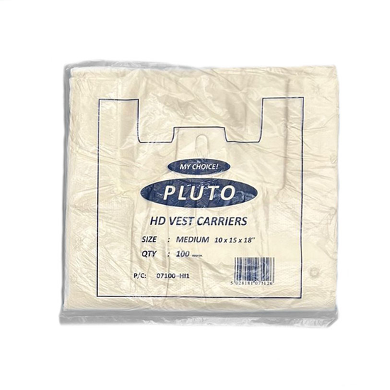 Magnum 100 Pack Carrier Bag White Medium 10x15x18