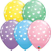 Qualatex Pastel Hearts 11" Latex Balloons 25pk