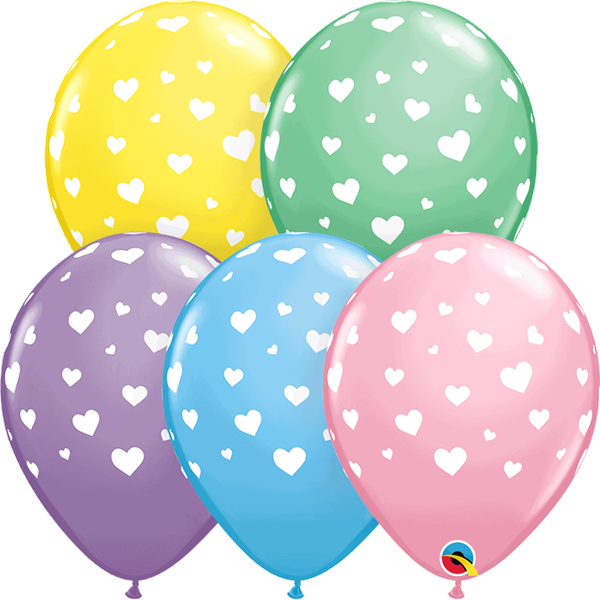 Qualatex Pastel Hearts 11" Latex Balloons 25pk