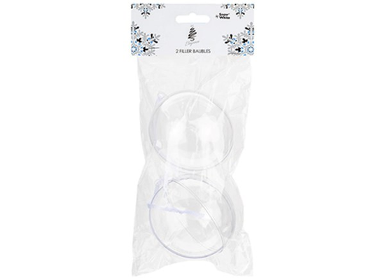 Christmas Pack of 2 Plastic Filler 8cm Baubles