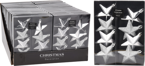 Tree Decoration Star Silver 65mm