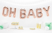 Qualatex Oh Baby Rose Gold 55" Foil Balloon Banner