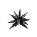 Matte Black 3D Star Shaped 27" Foil Balloon