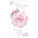 Set of six Prelude New Born Girl cards featuring colorful designs and gentle illustrations, perfect for celebrating a baby's arrival.