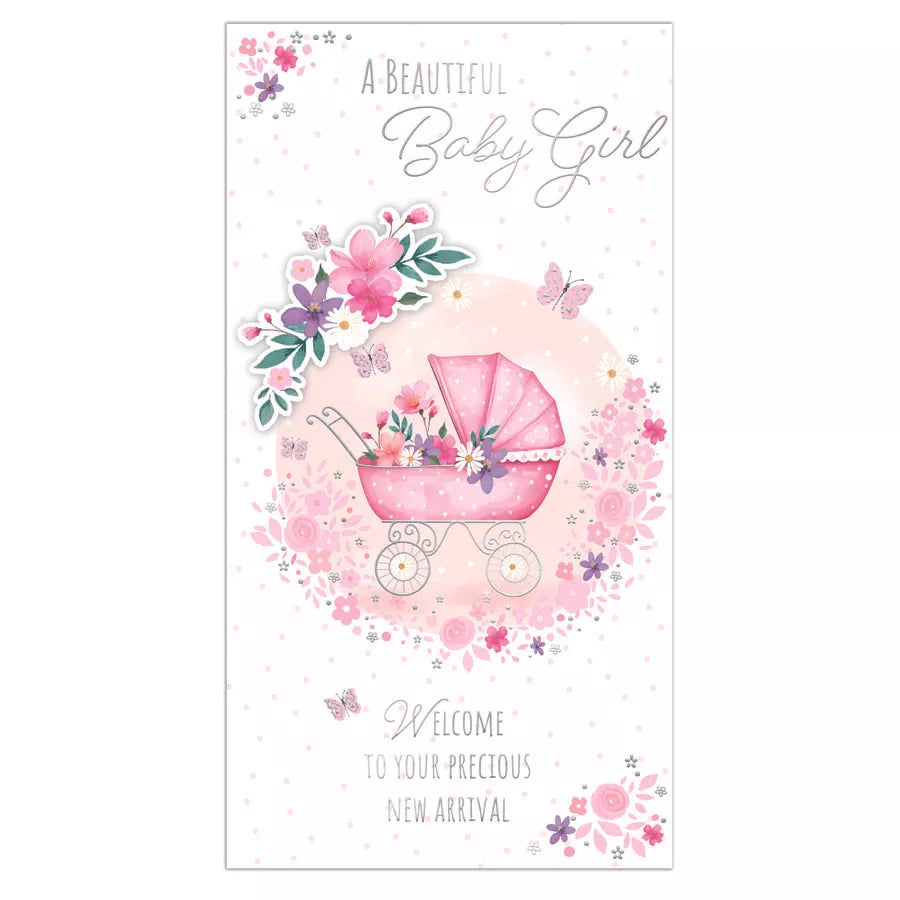 Set of six Prelude New Born Girl cards featuring colorful designs and gentle illustrations, perfect for celebrating a baby's arrival.