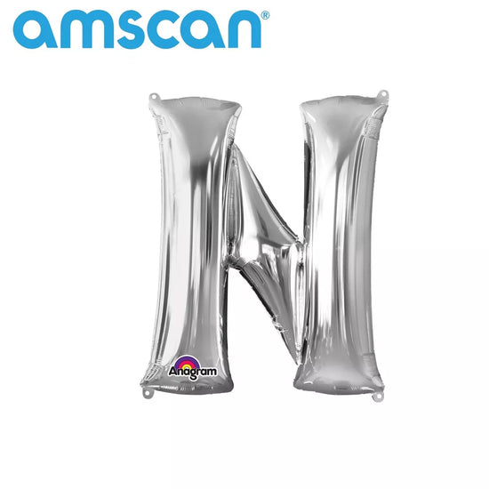 Anagram Foil Balloon Silver 16" Letter N