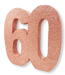 Rose Gold Glitter 60th Table Decoration