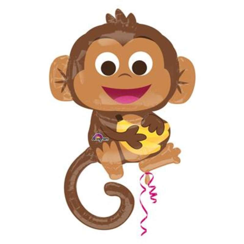 Anagram Foil Balloon Happy Monkey 27"