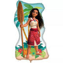 Procos Moana 39-inch foil balloon featuring colorful Moana character design for birthday celebrations.