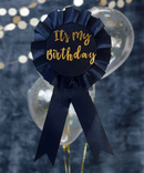 Navy & Gold It's My Birthday Rosette Badge