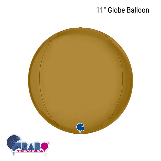Grabo Foil Balloon Satin Gold Globe 11"