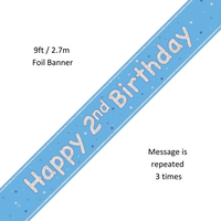 Unique Banner Blue Glitz Age 2 9ft