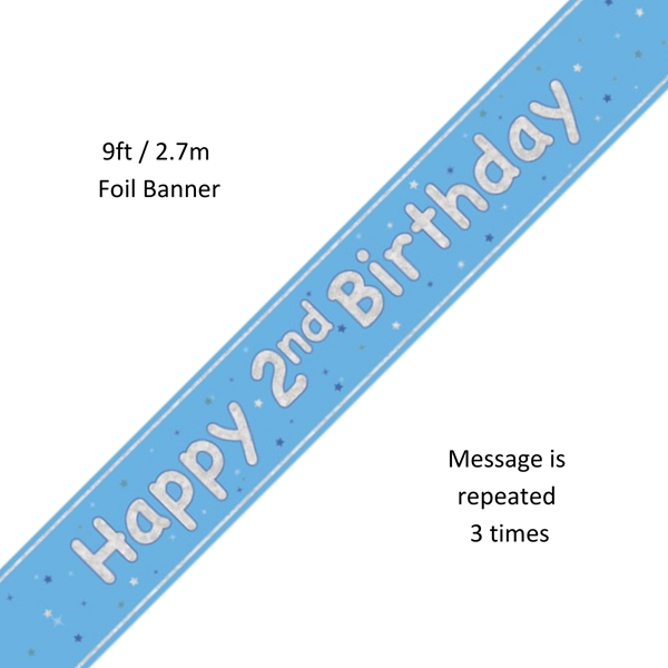 Unique Banner Blue Glitz Age 2 9ft