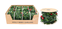 Uncle Bills Garland Holly & Berries 2.7m