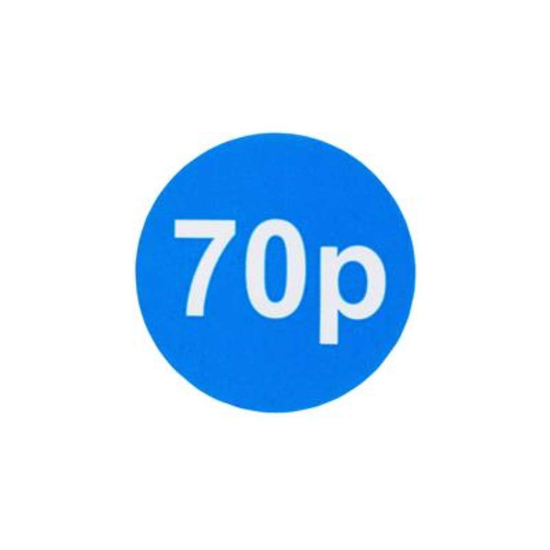 1000 Blue Price Labels 25mm Round 70p