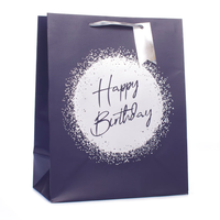 Tiger Feet Gift Bag Birthday Silver Medium 6pk