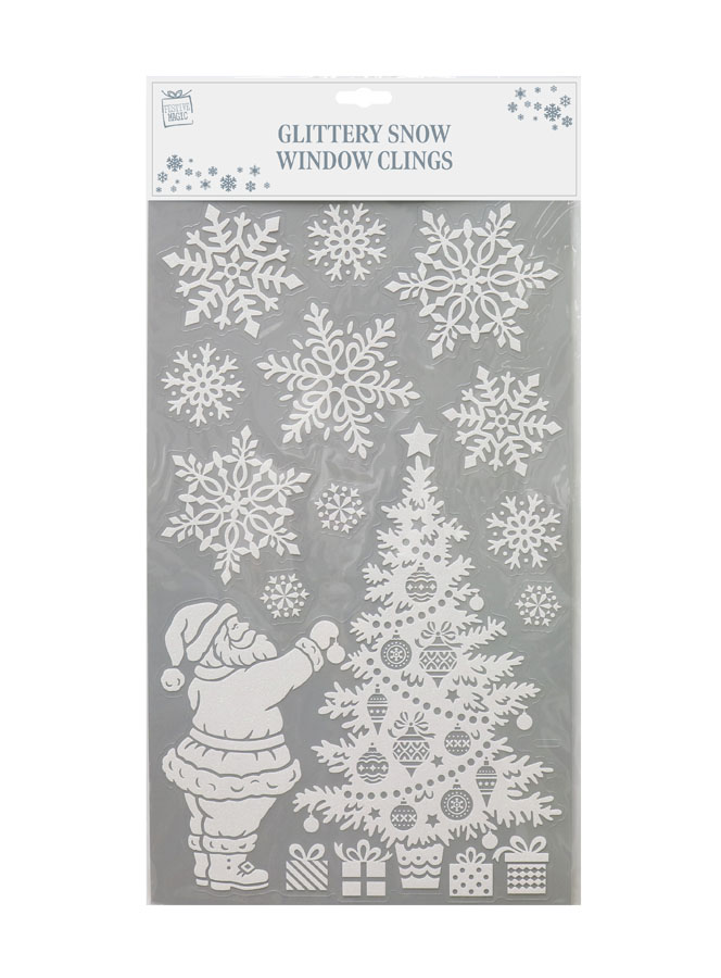 Window Cling Glittery Snow 41cm