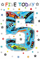 Simon Elvin 6-pack of birthday cards featuring age 5, colorful designs for everyday celebrations